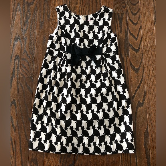 Lilly Pulitzer Girls 6Y Black/White Evie Fancy Fest Cat Design Shift Dress - EUC - Picture 2 of 11